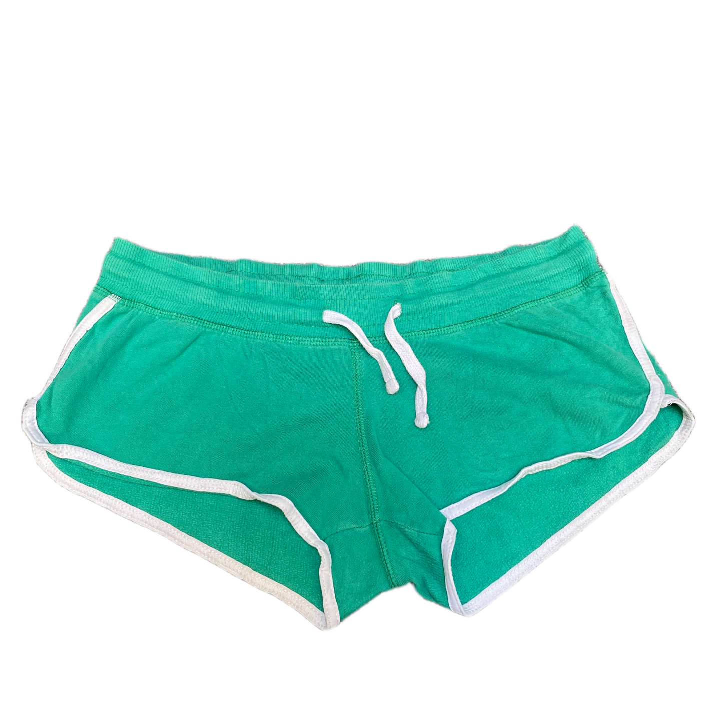 Running Sprinter Shorts Women M 30" Waist Green Athletic Gym Workout Dolphin Hem