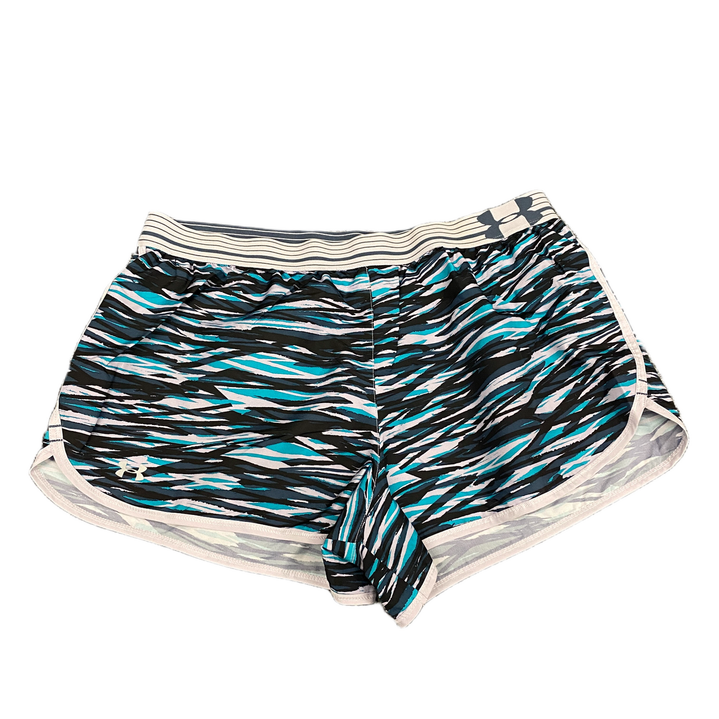 Under Armour Running Shorts Womens Large 33" Waist Multi Patterned Dolphin Hem