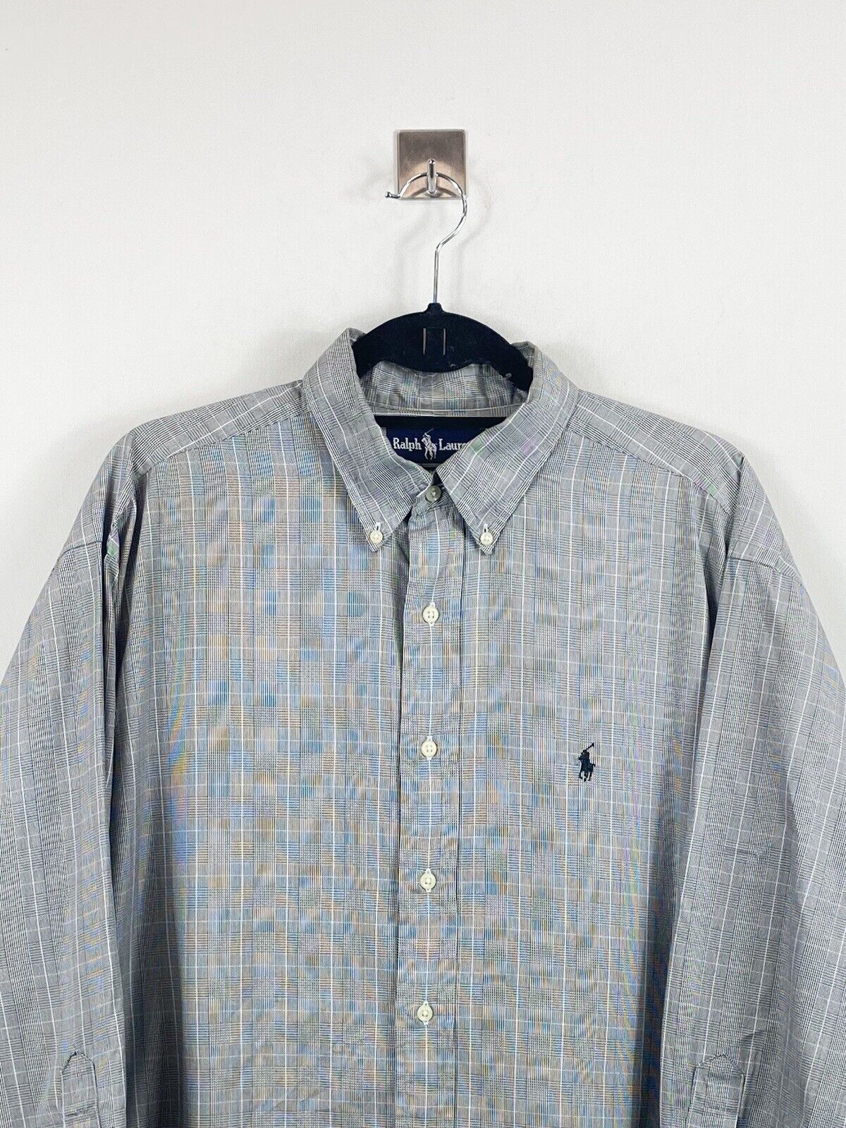 RALPH LAUREN Grey Shirt Button Up Long Sleeve Casual Mens L