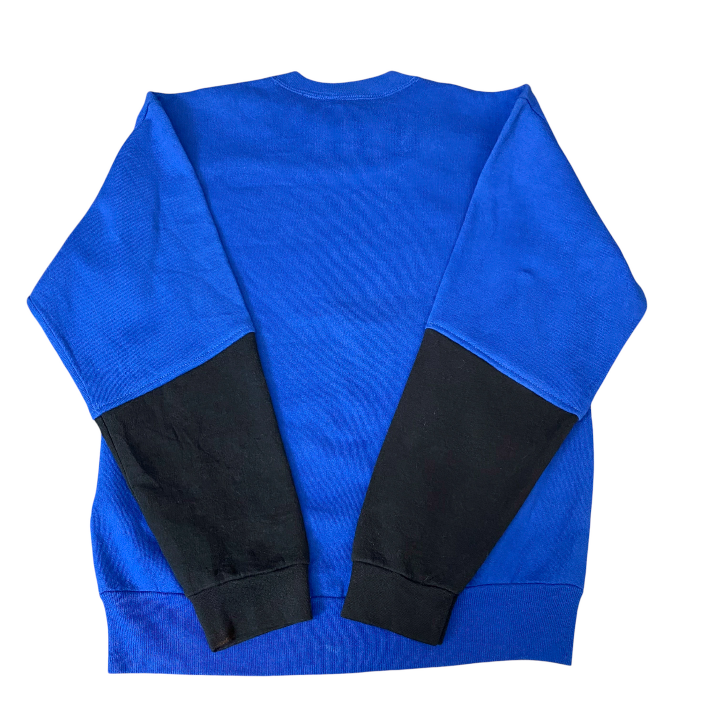 Nike Reworked Sweatshirt Mens S Blue Black Embroidered Spellout Logo Vintage Y2K