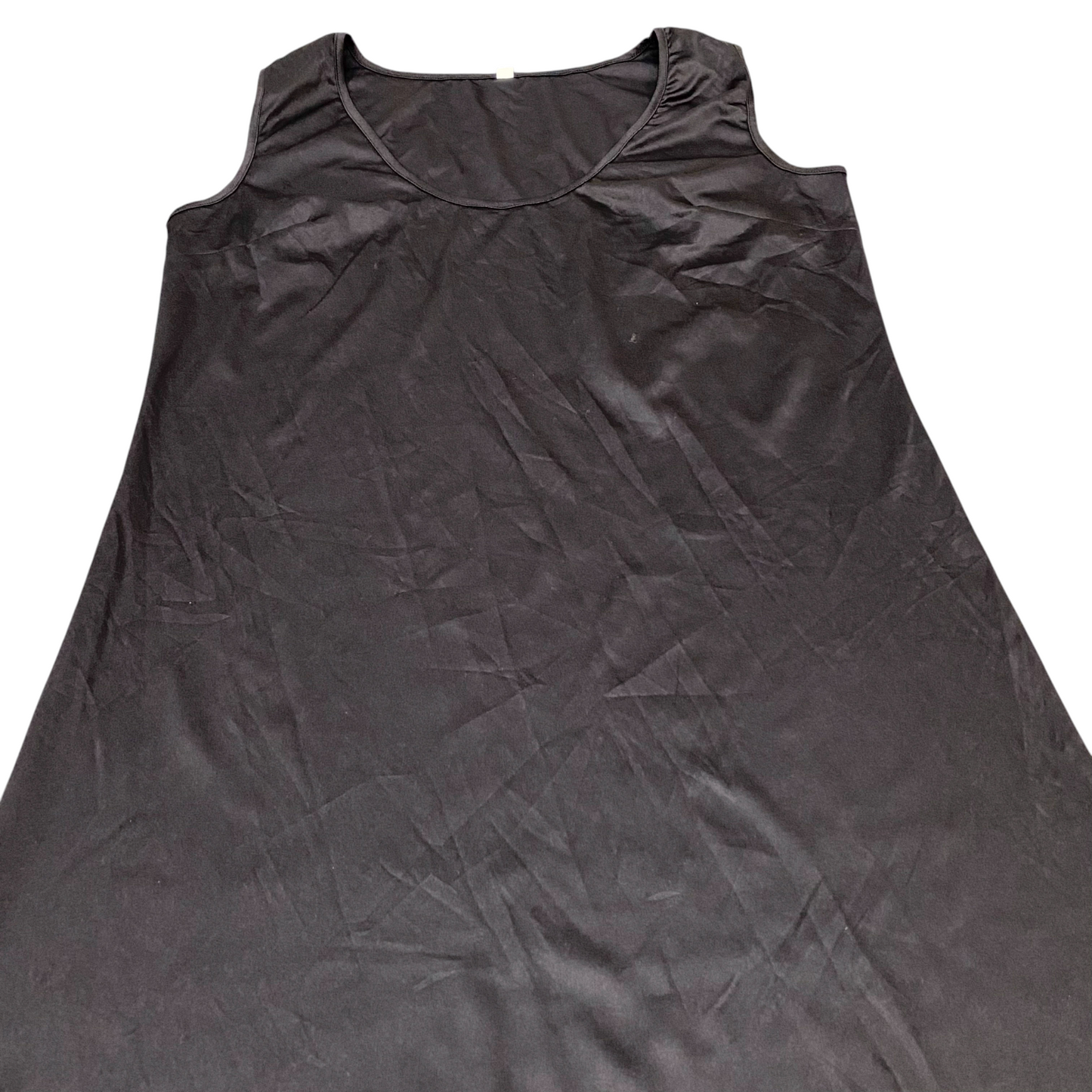 Tank Long Dress Womens M Black Solid Sleeveless Round Neck Casual Pullover