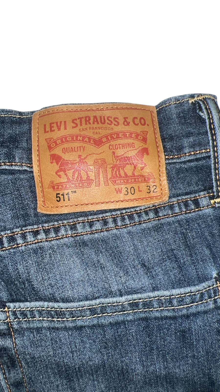 Levi's 511 Jeans Mens Medium Blue Denim Regular Fit Straight Leg Pockets Outdoor