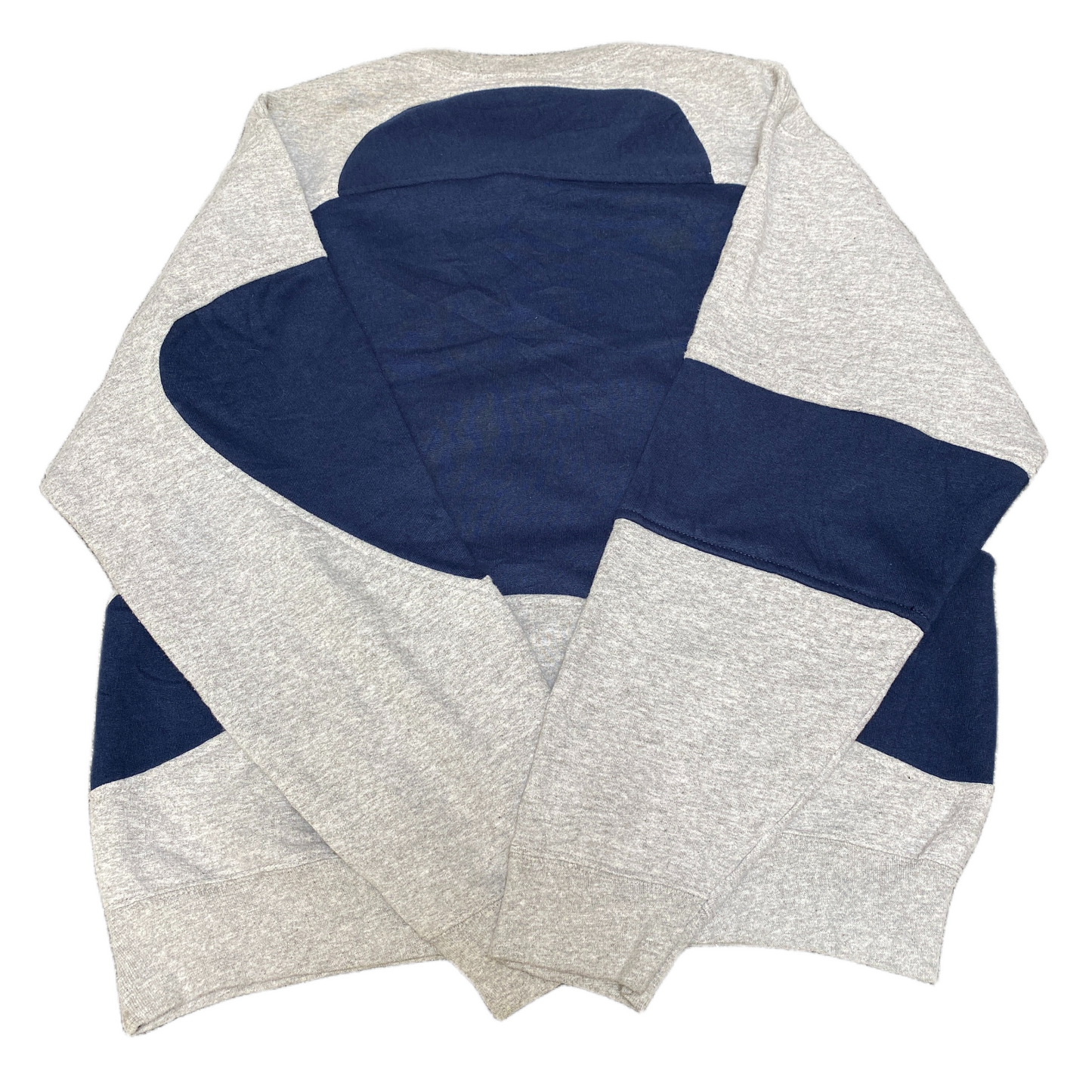 Nike Reworked Sweatshirt Mens S Grey Blue Embroidered Spellout Logo Vintage Y2K