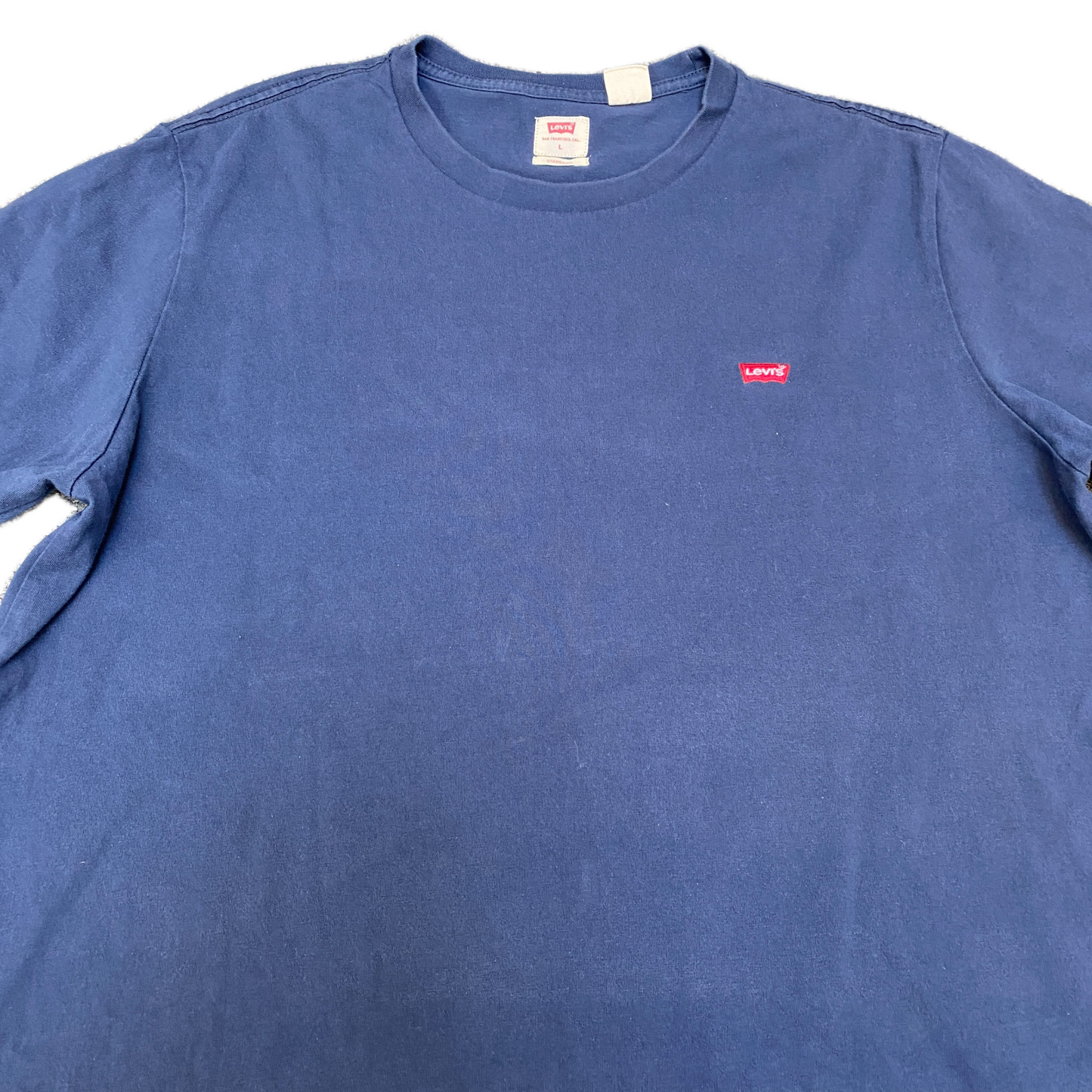 Levi's T-Shirt Mens L Navy Standard Fit Short Sleeve Crew Neck Logo Pullover Tee