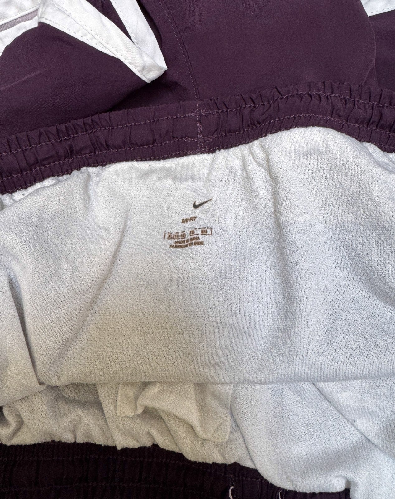 Nike Dri Fit Running Shorts Women XL 33" Waist Purple Performance Dolphin Hem