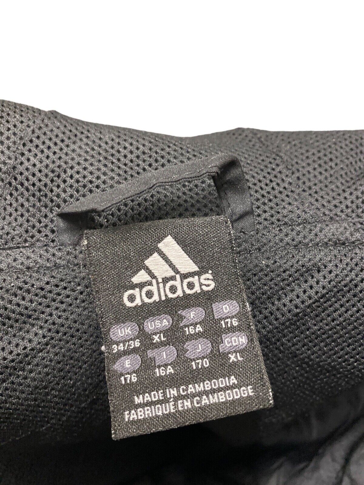 Adidas Lightweight Zip Up Jacket Hooded Black Mens XL