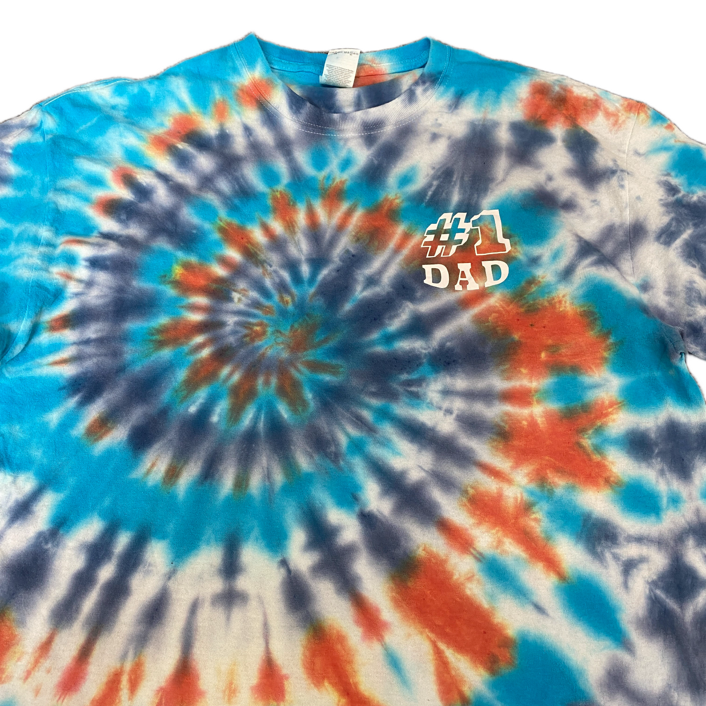 Gildan T-Shirt Womens L Multi Tie Dye Heavy Cotton Short Sleeve Crew Neck Tee