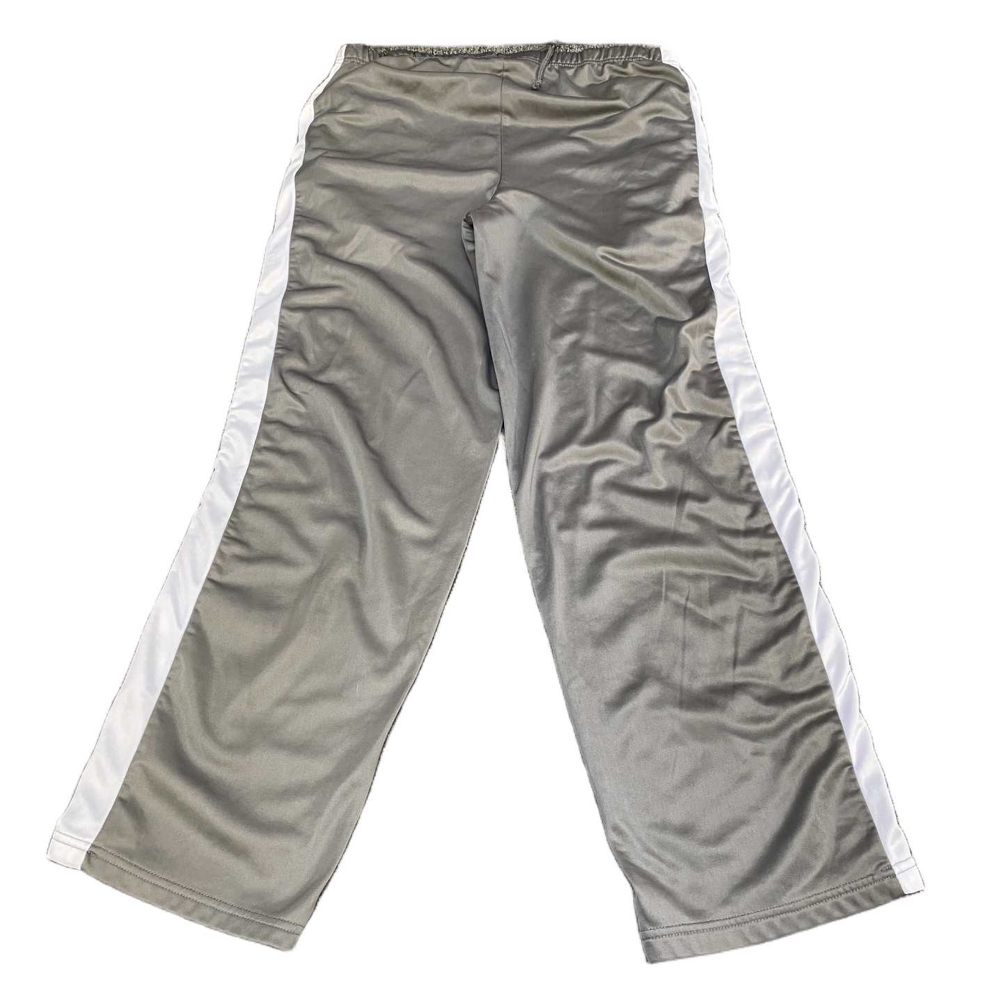 Track Pants Fits as Mens 34" Waist Grey Athletic Ankle Snap Button Trousers