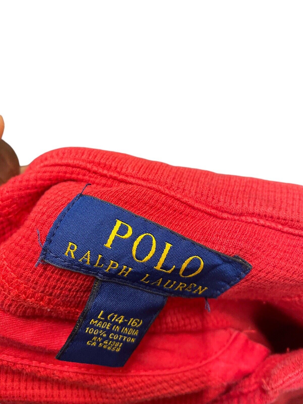 Ralph Lauren Buttoned Sweatshirt Jumper Red Women’s L Chest Logo Pony