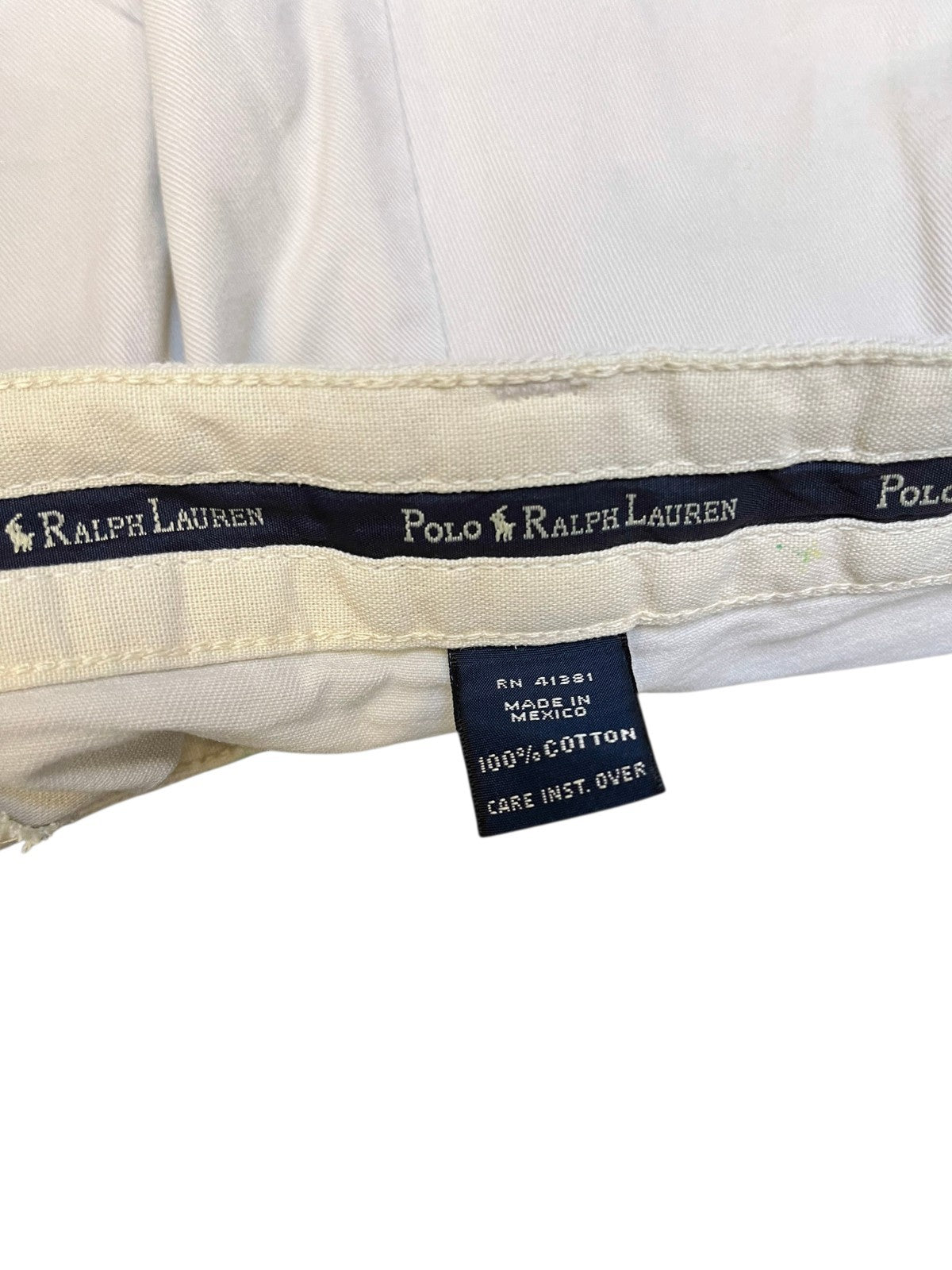 Polo Ralph Lauren Classic Chino Shorts Fits as Mens XL 36" Waist White Pleated