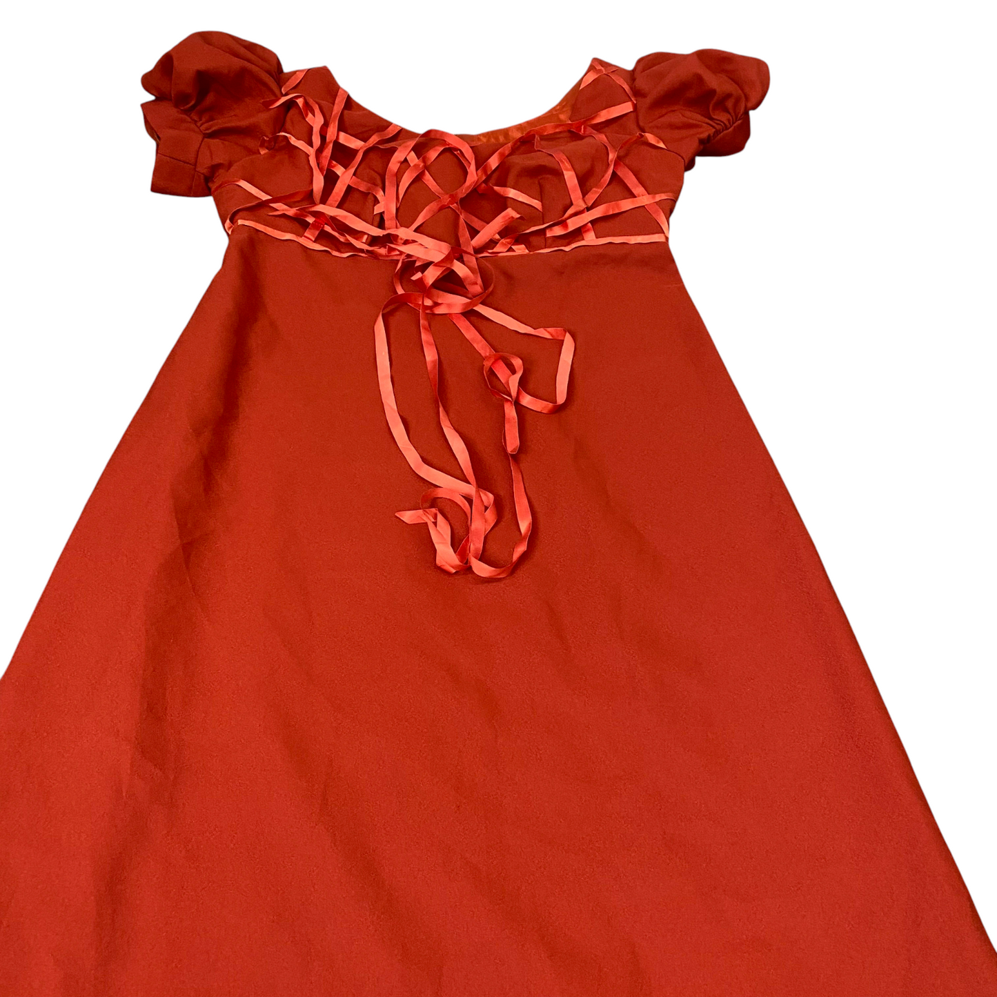 Fashion Trend Long Maxi Dress Womens S Orange Round Neck Short Sleeve Back Zip