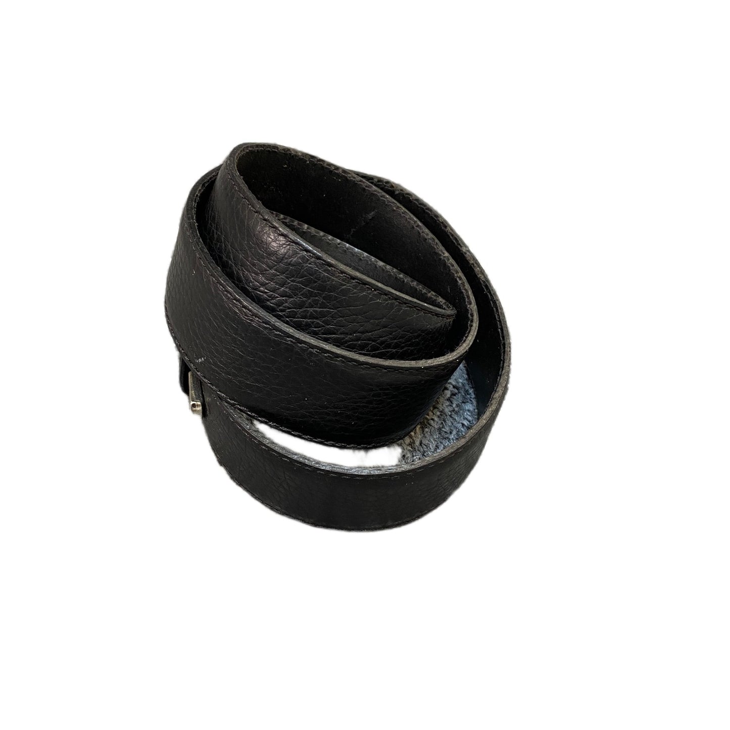 Bugatti Waist Belt Mens Black Leather Adjustable Silver Pin Buckle 34 Inches