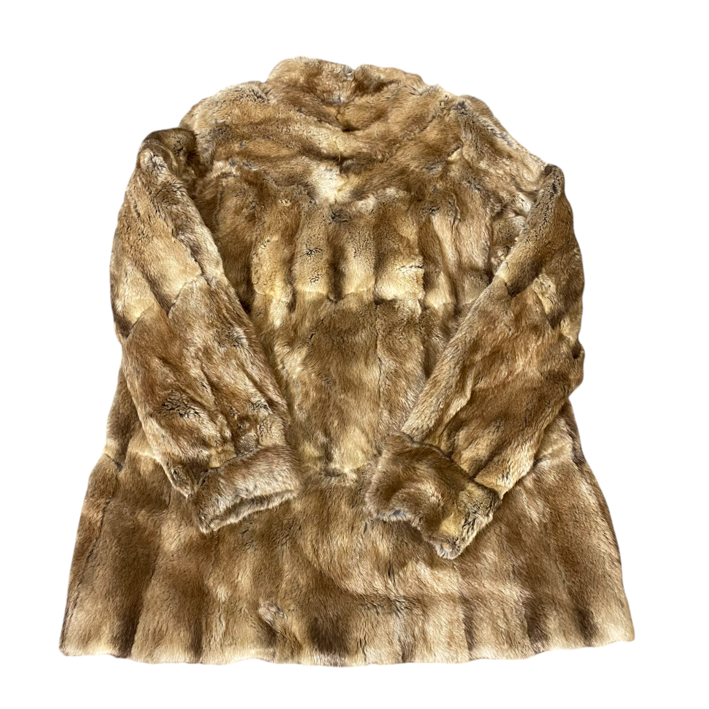 Womens Mint Faux Fur Jacket Medium Brown Lined Soft Cozy Warm Winter Long Sleeve