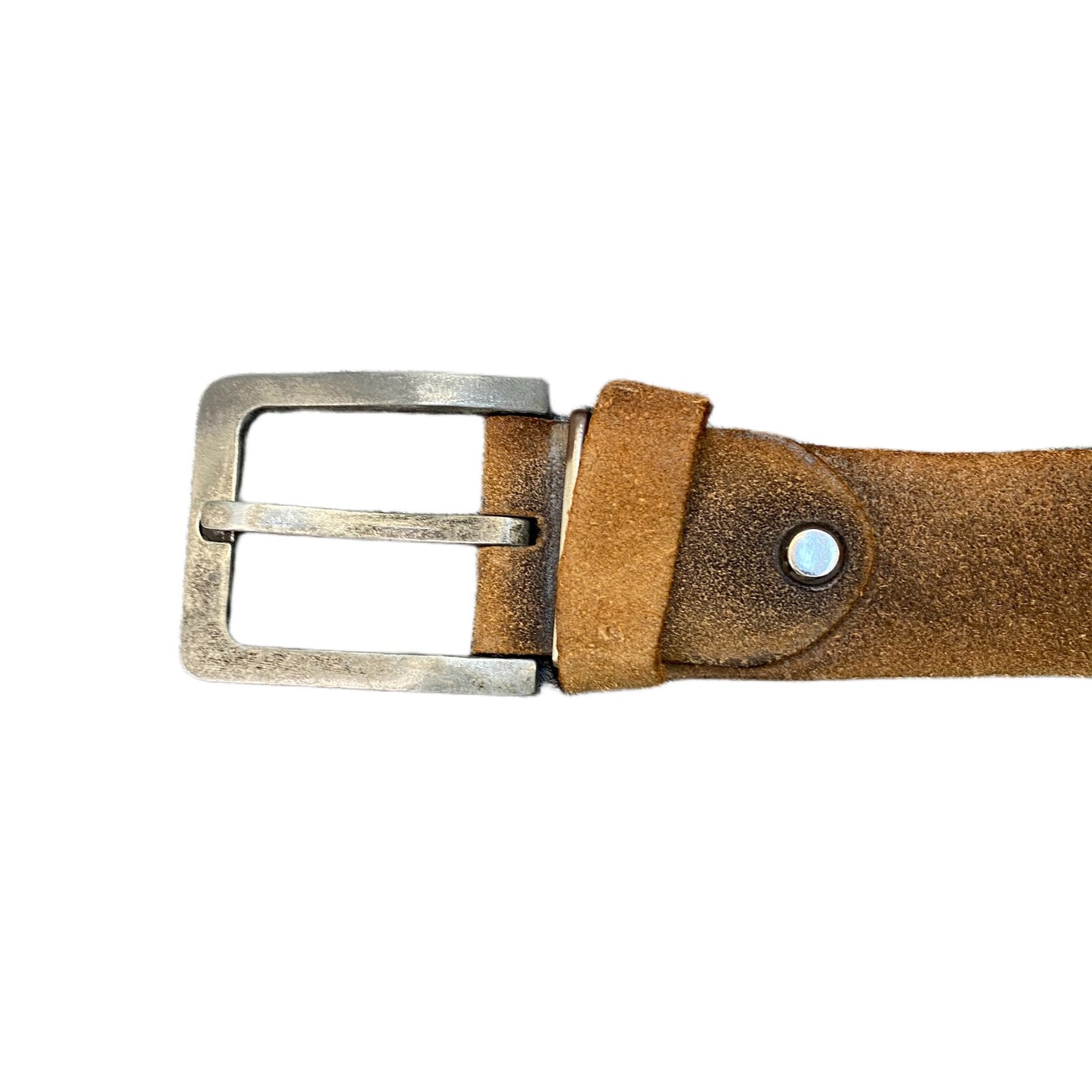 Jeans Waist Belt Mens Brown Leather Adjustable Silver Pin Buckle 43 Inches