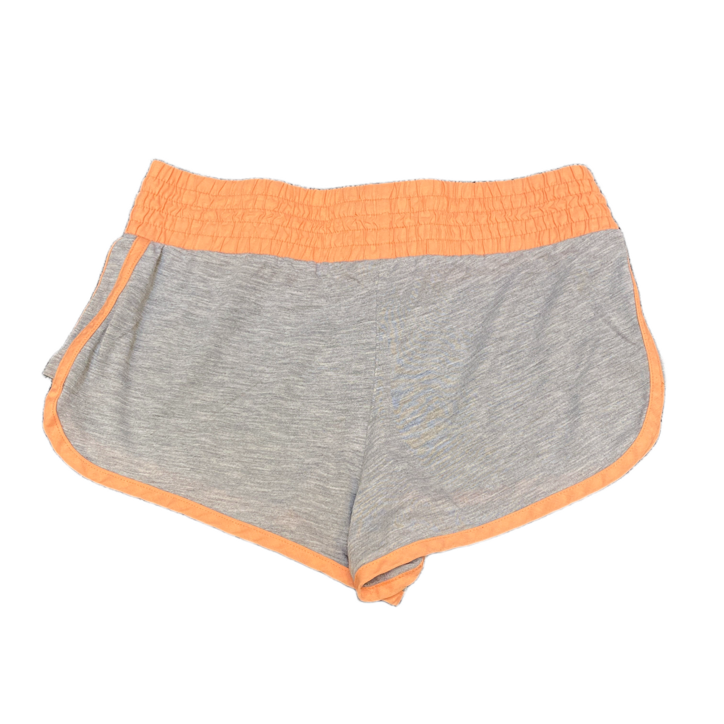 Running Sprinter Shorts Womens M 29" Waist Grey Orange Gym Workout Dolphin Hem