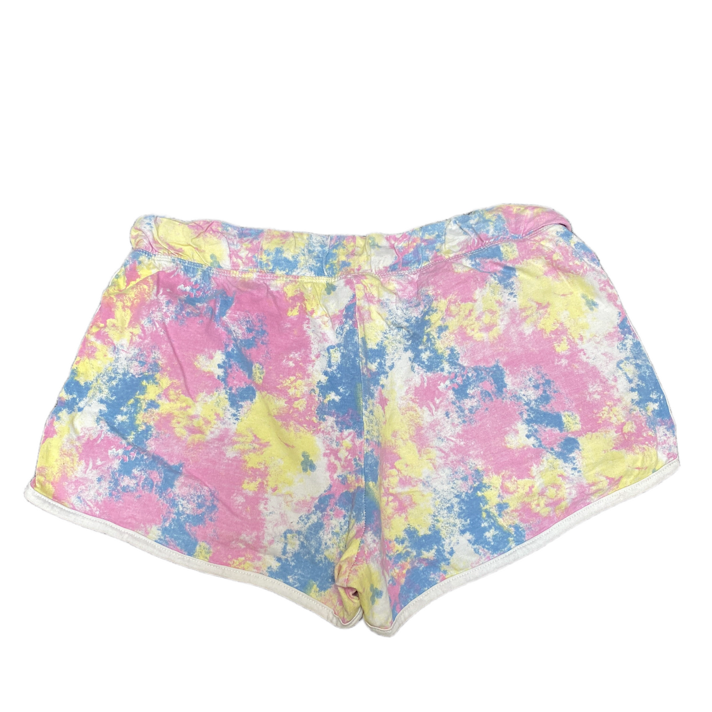 Running Sprinter Shorts Womens L 31" Waist Multi Tie Dye Gym Workout Dolphin Hem