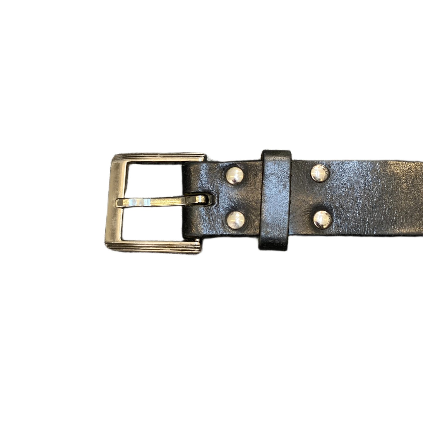 Fujisan Waist Belt Mens Black Leather Adjustable Silver Pin Buckle 39.5 Inches