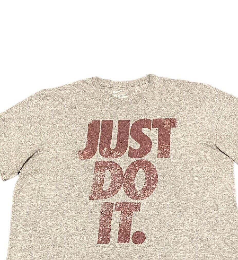 Nike Just Do It T-Shirt Grey Mens XXL Chest Logo