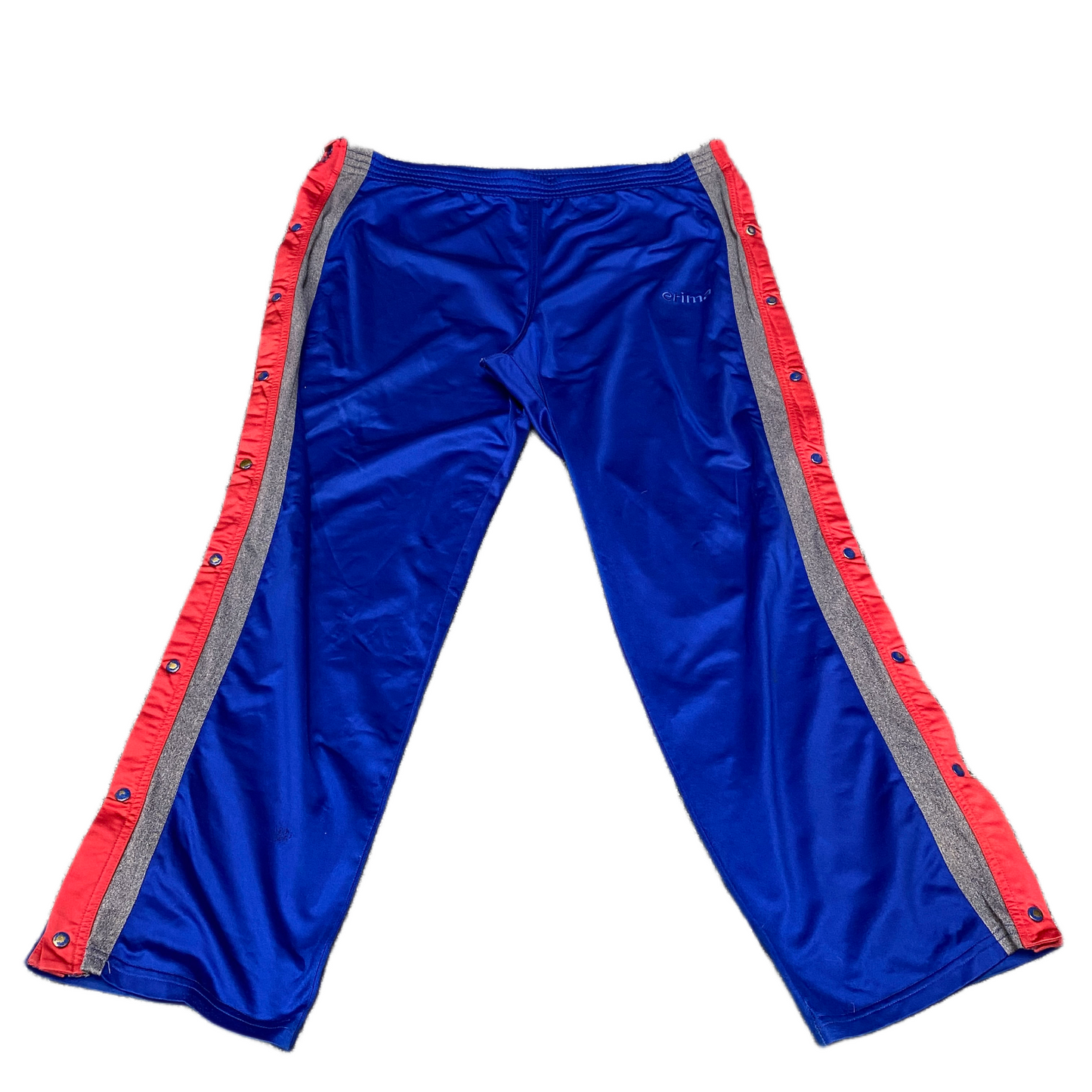 Erima Joggers Fits as Mens 41" Waist Blue Side Snap Leg Elastic Waist Trouser