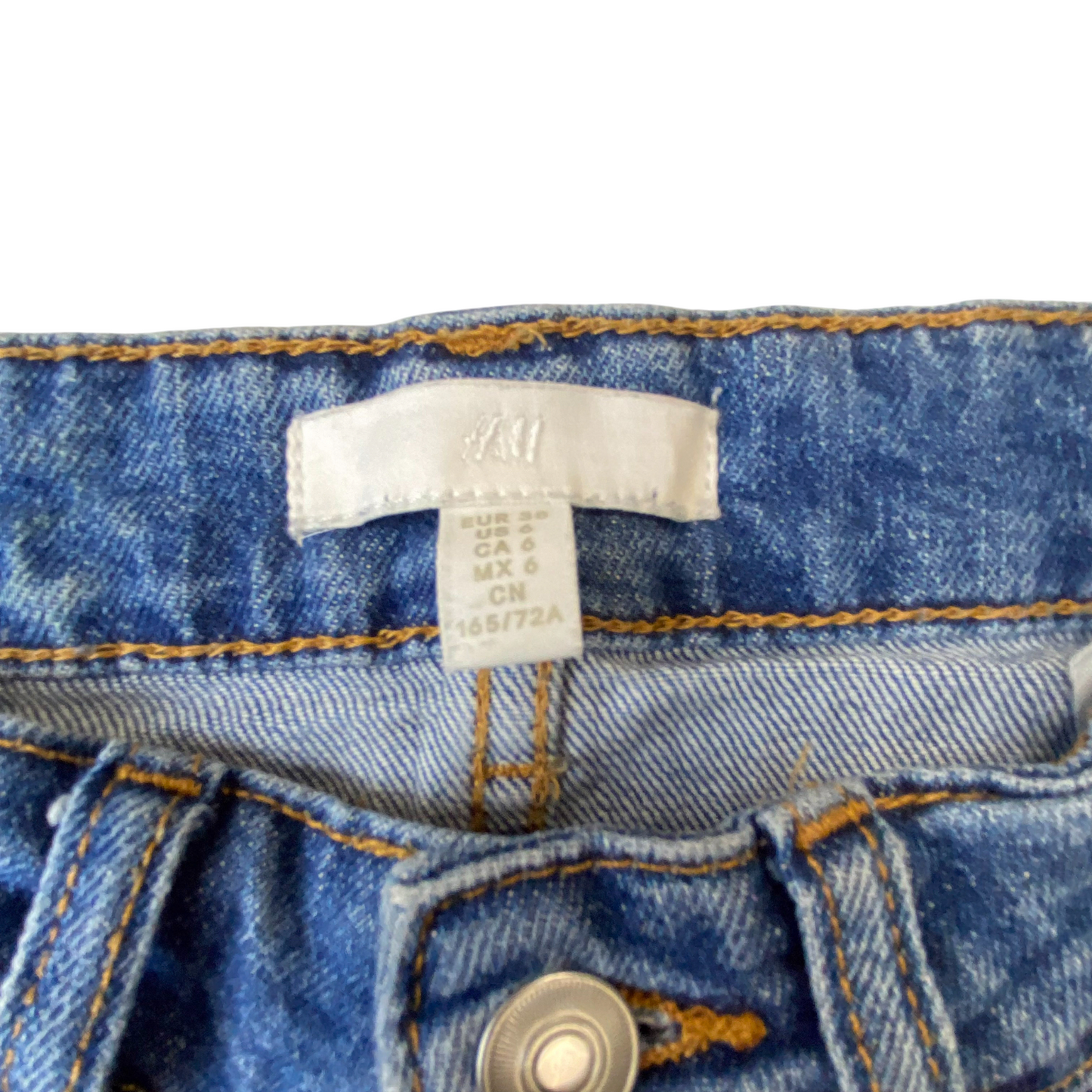 H&M Jeans Womens Small W24 L31 Blue Denim Bootcut Pockets Flat Front Outdoor