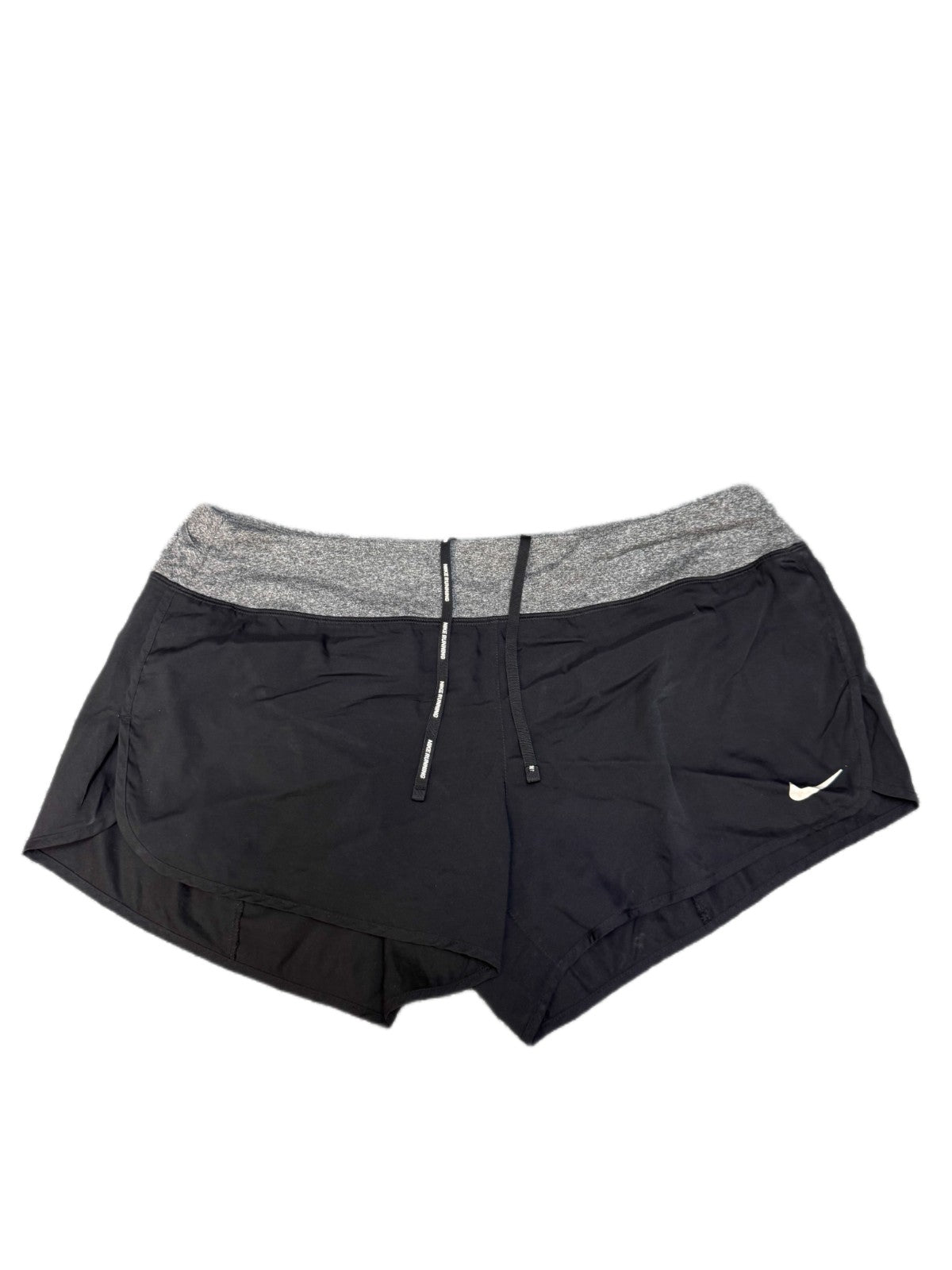 Nike Dri-FIT Running Shorts Fits as Womens 2XL 38" Waist Black Grey Drawstring