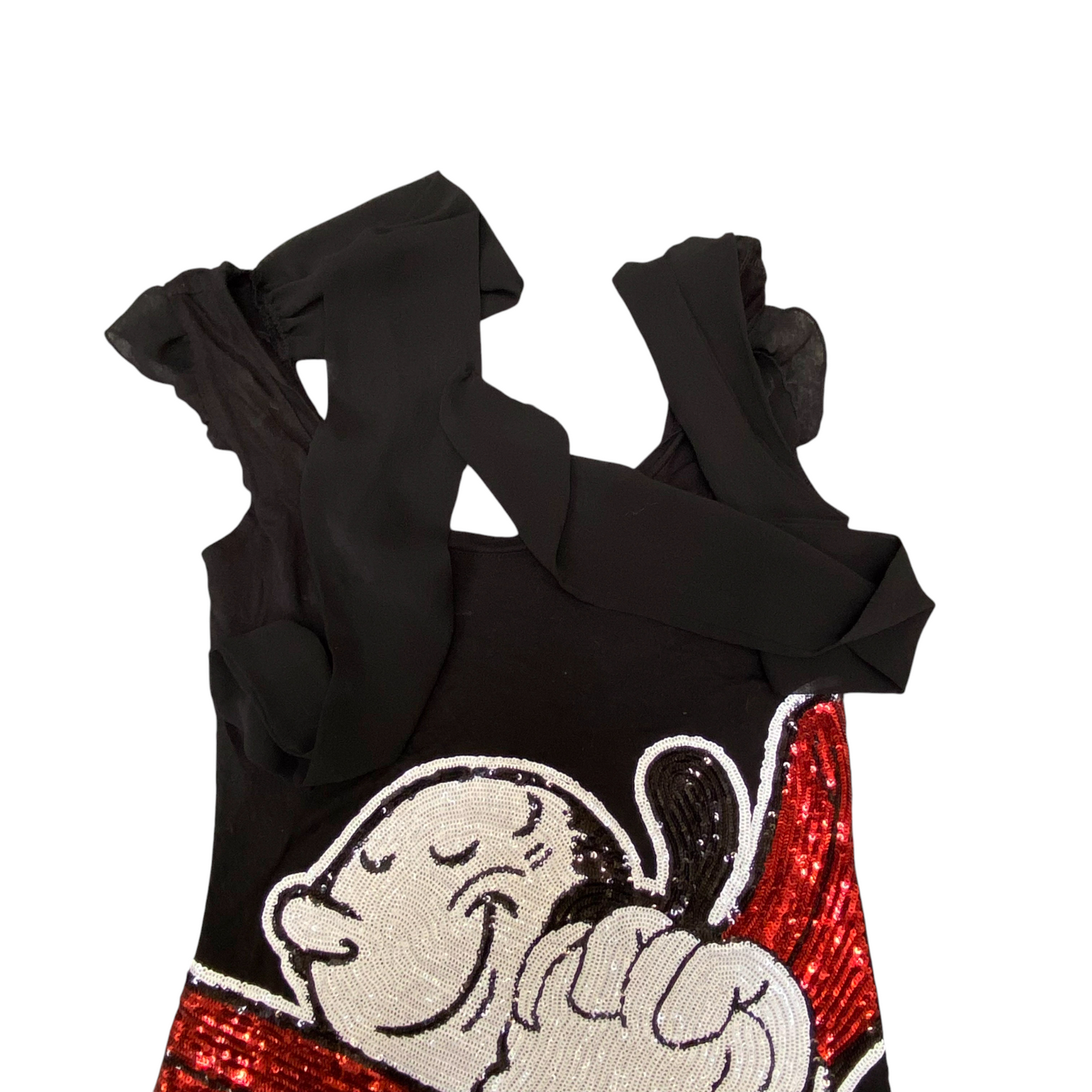 Blouse Top Womens S Black Swee Pea Popeye Sequins Sleeveless Pullover Outdoor