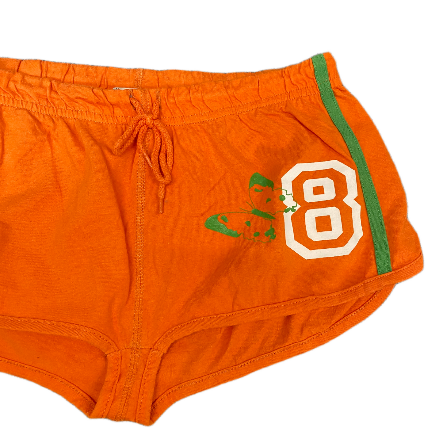 Running Sprinter Shorts Womens M 24" Waist Orange Athletic Workout Dolphin Hem