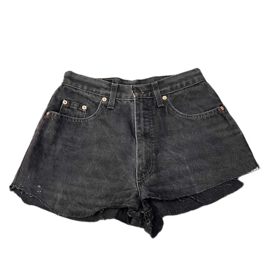 Vtg Levi's Cut Off Shorts Fits as Womens Small 26" Waist Black Denim Orange Tab