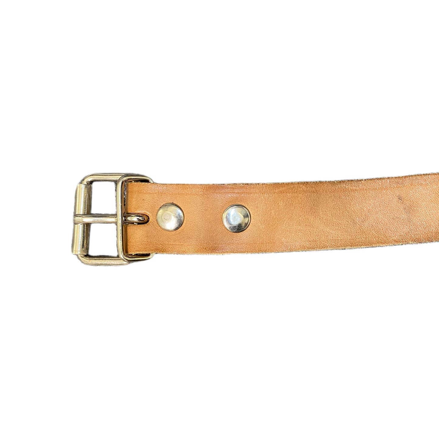 Vtg Waist Belt Mens Brown Leather Adjustable Roller Silver Pin Buckle 48 inches