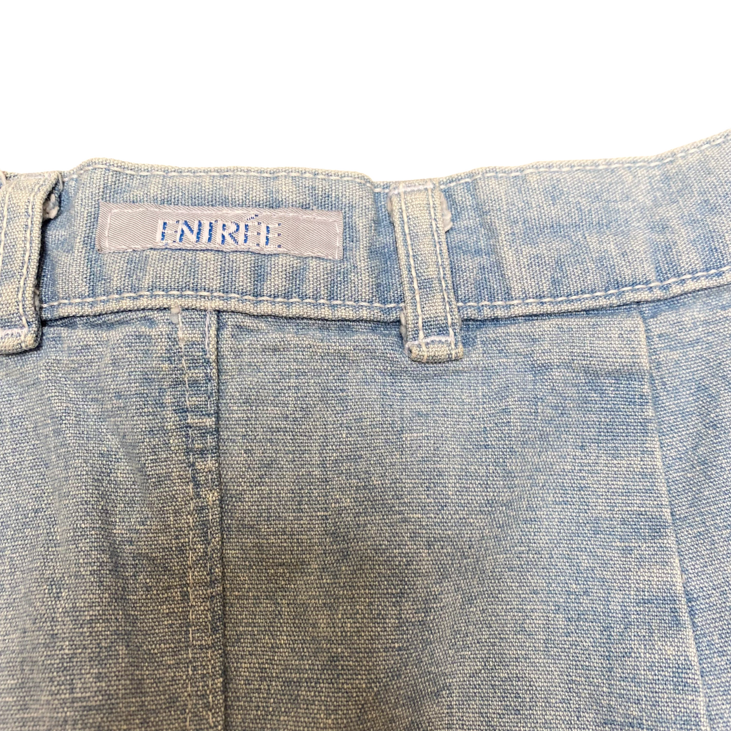 Entree Denim Mini Skirt Womens L Blue Light Wash Pockets Flat Front Outdoor