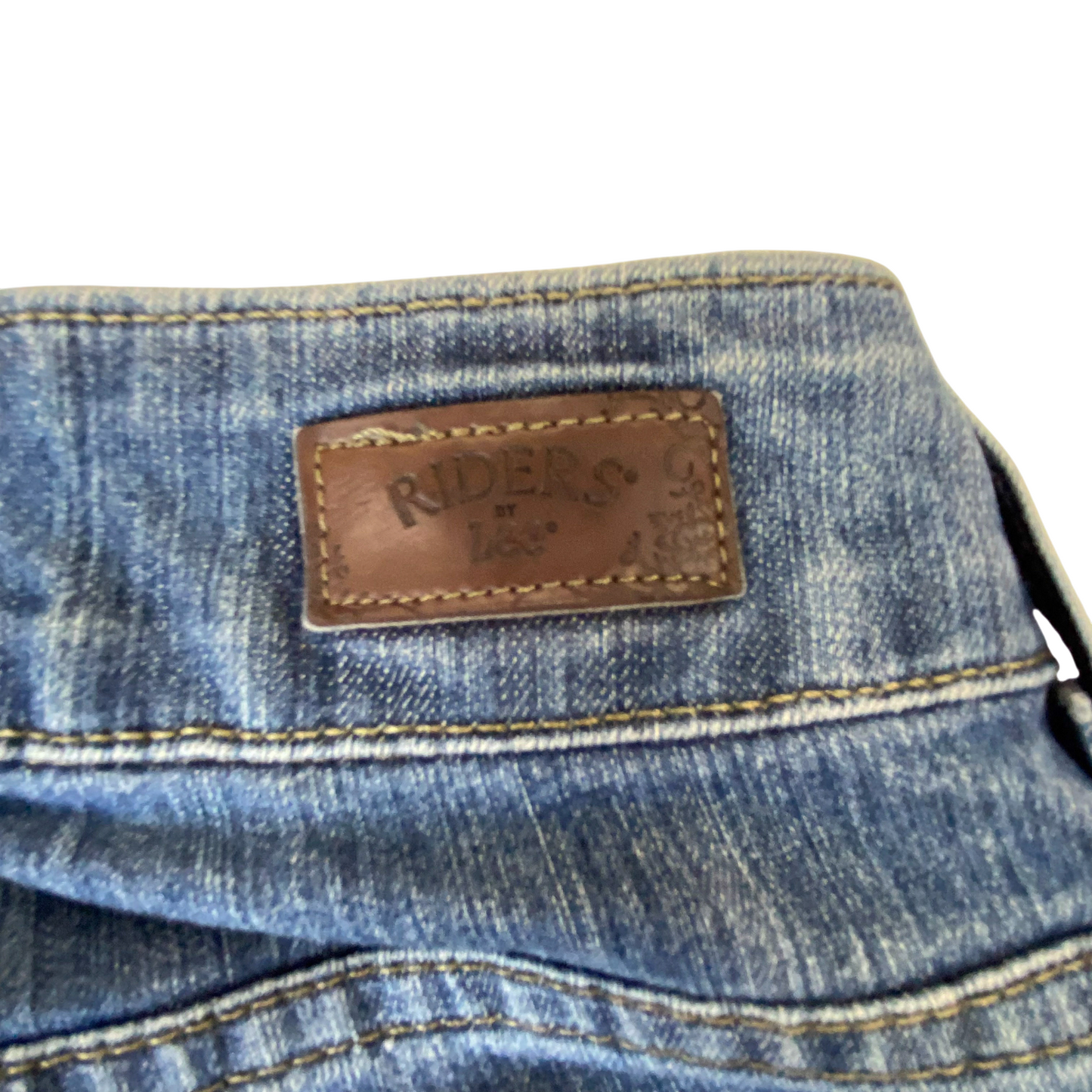 Riders By Lee Jeans Womens Medium W26 L29 Blue Denim Bootcut Flat Front Pockets