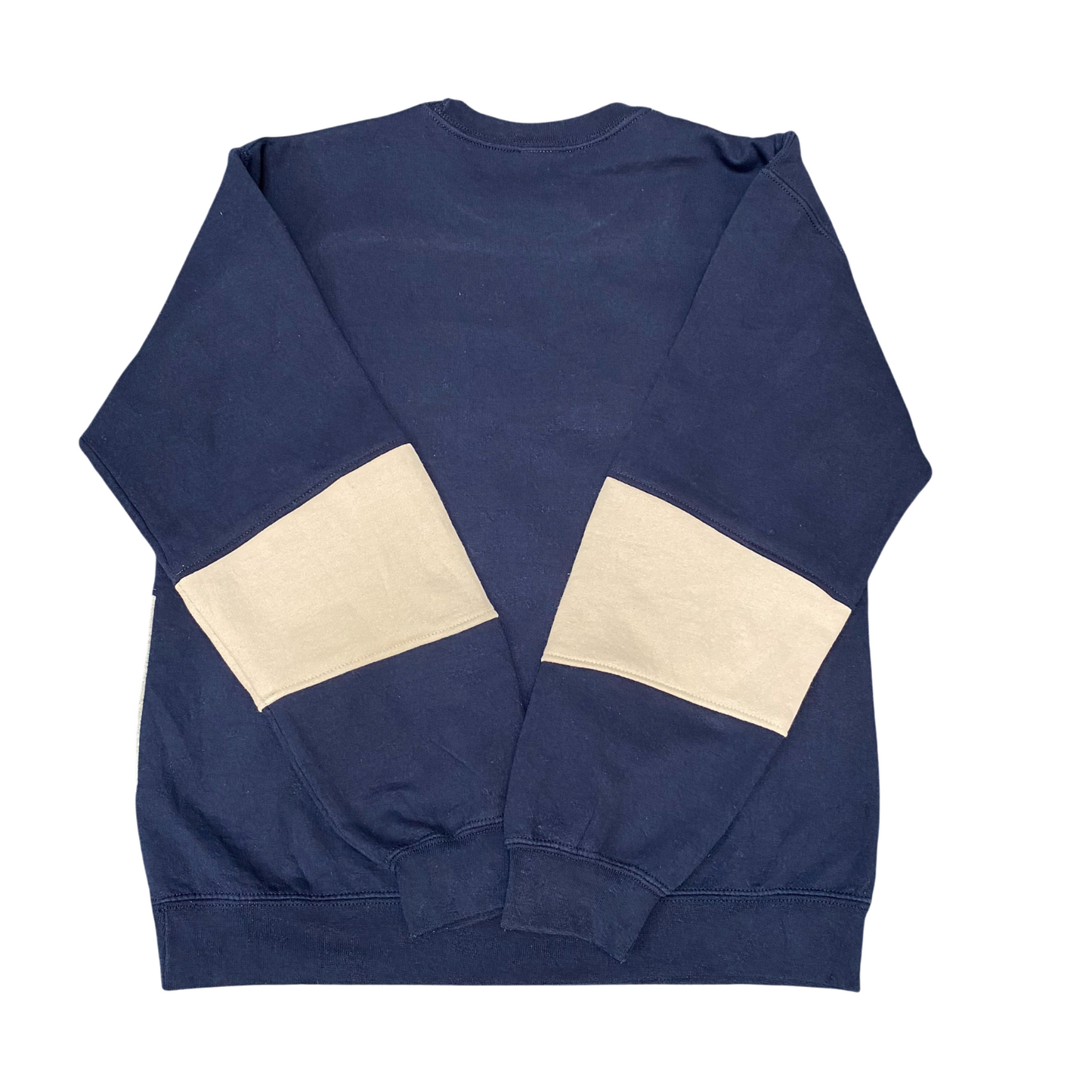 Nike Reworked Sweatshirt Mens Medium Blue Grey Embroidered Spell Out Logo Y2K