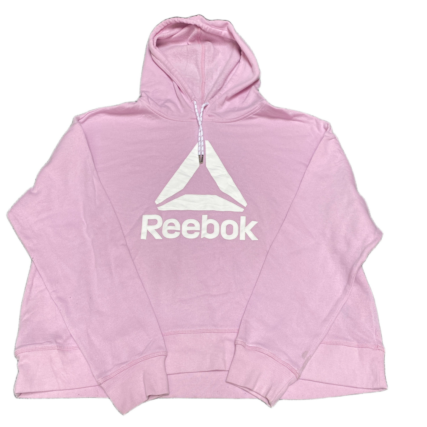 Reebok Pullover Hoodie Womens XL Pink Stretch Oversized Long Sleeve Drawstring