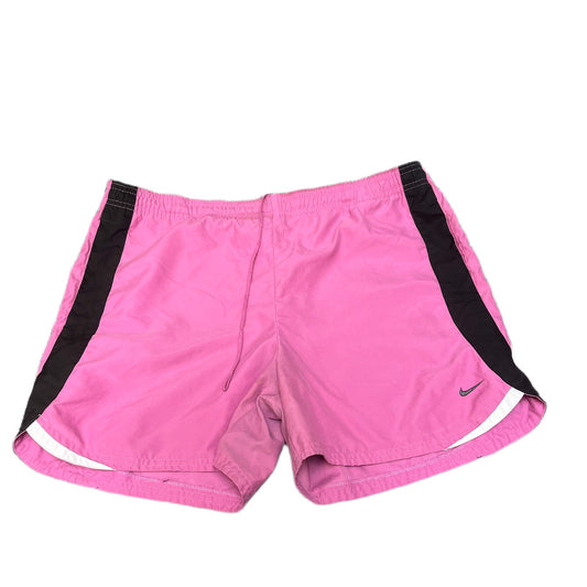 Nike Athletic Running Shorts Fits as Womens 2XL 35" Waist Pink Black Drawstring
