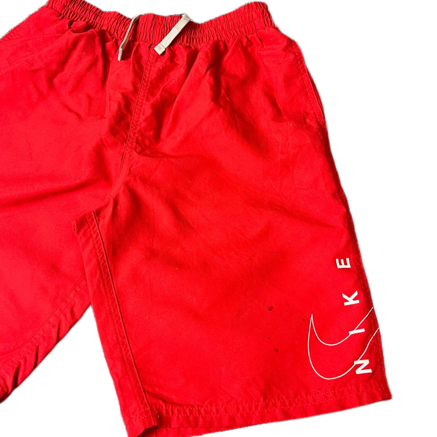 Nike Athletic Shorts Fits as Boys XS 23" Waist Red Lined Performance Drawstring