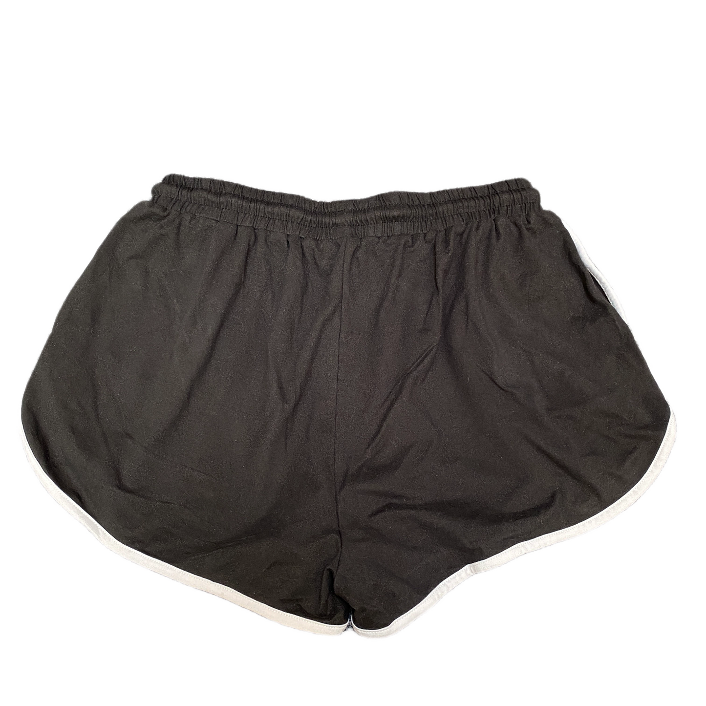 Running Sprinter Shorts Women L 28" Waist Black Athletic Gym Workout Dolphin Hem