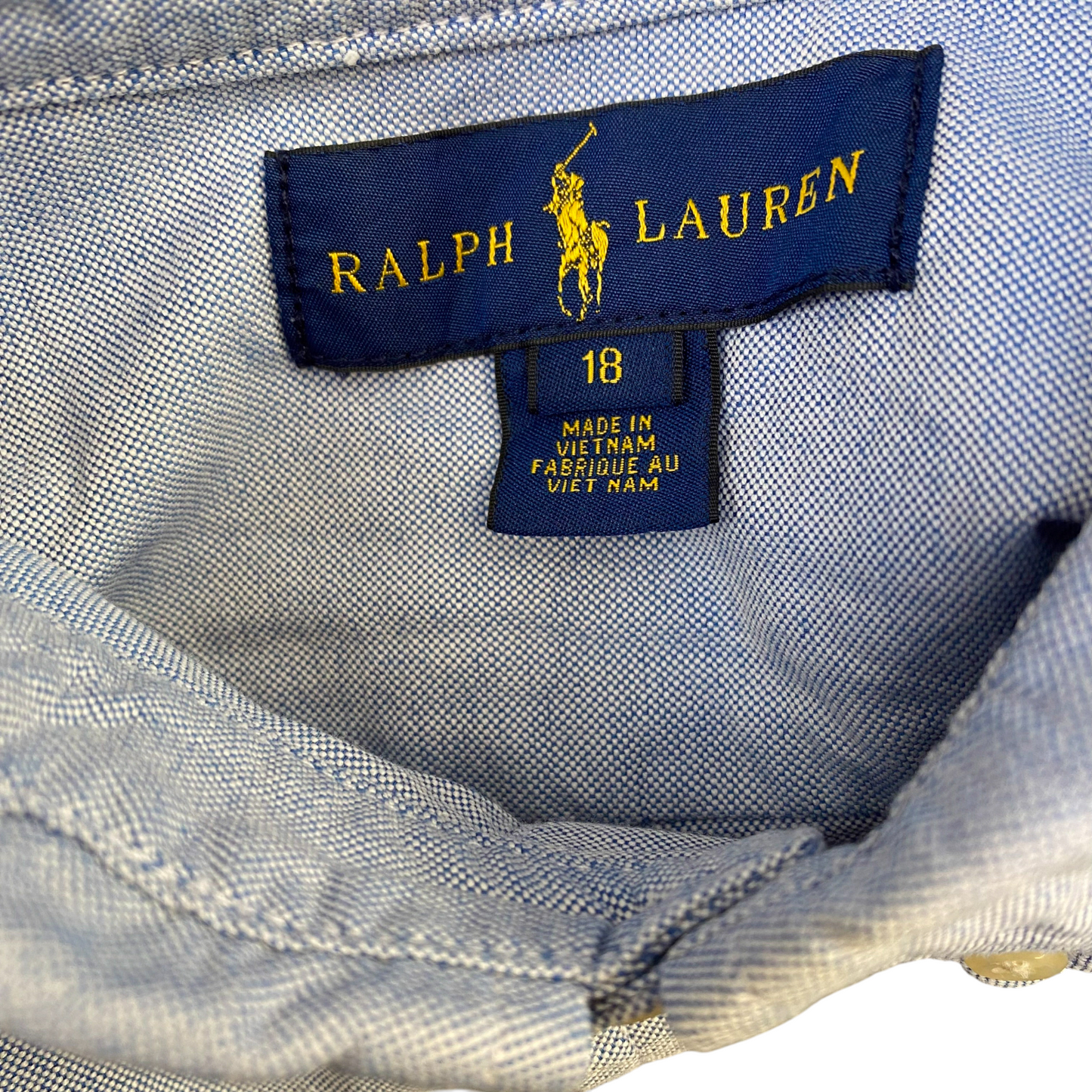 Ralph Lauren Formal Shirt Mens S Blue Long Sleeve Brown Pony Logo Button Down