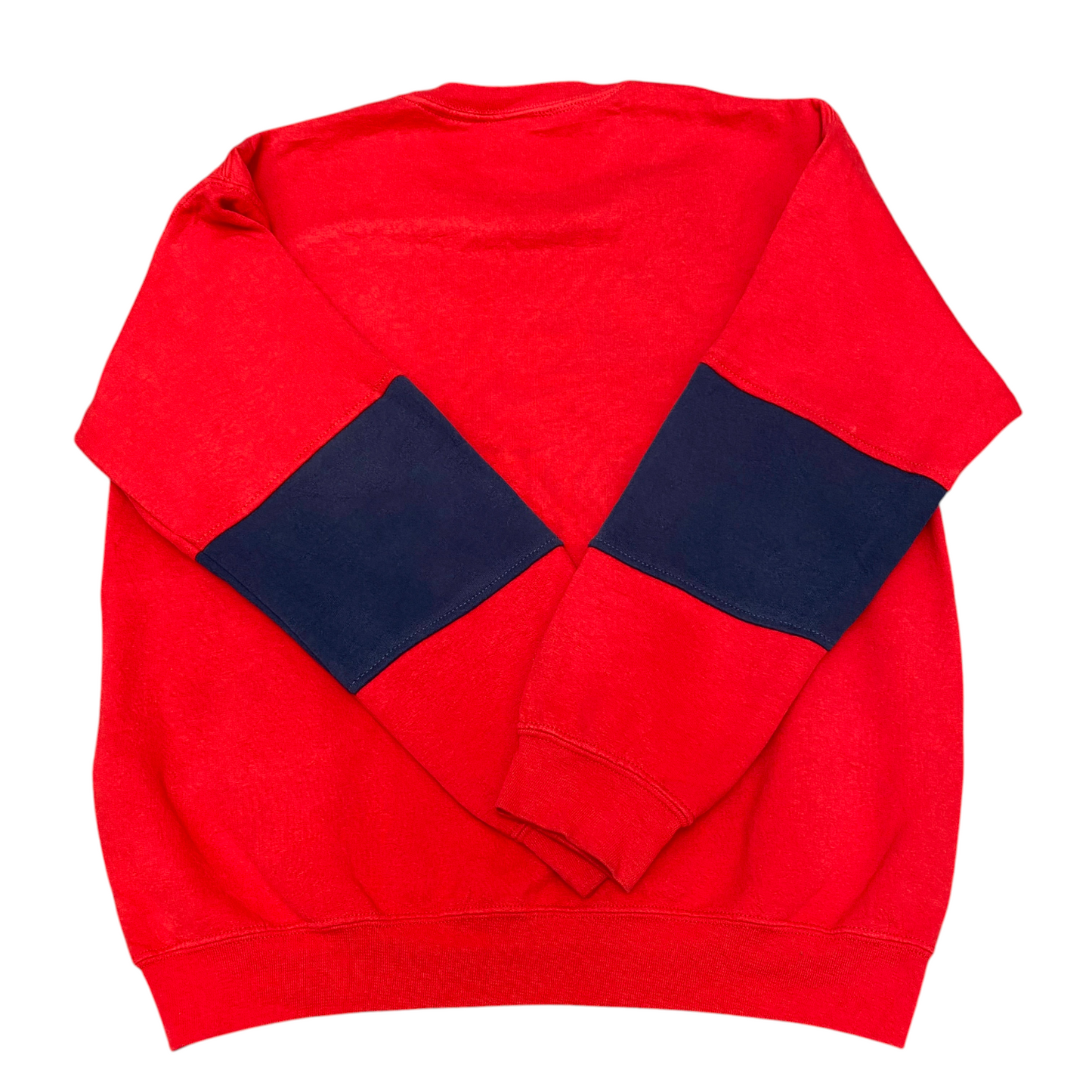 Nike Reworked Sweatshirt Mens Medium Red Blue Embroidered Spellout Logo Y2K