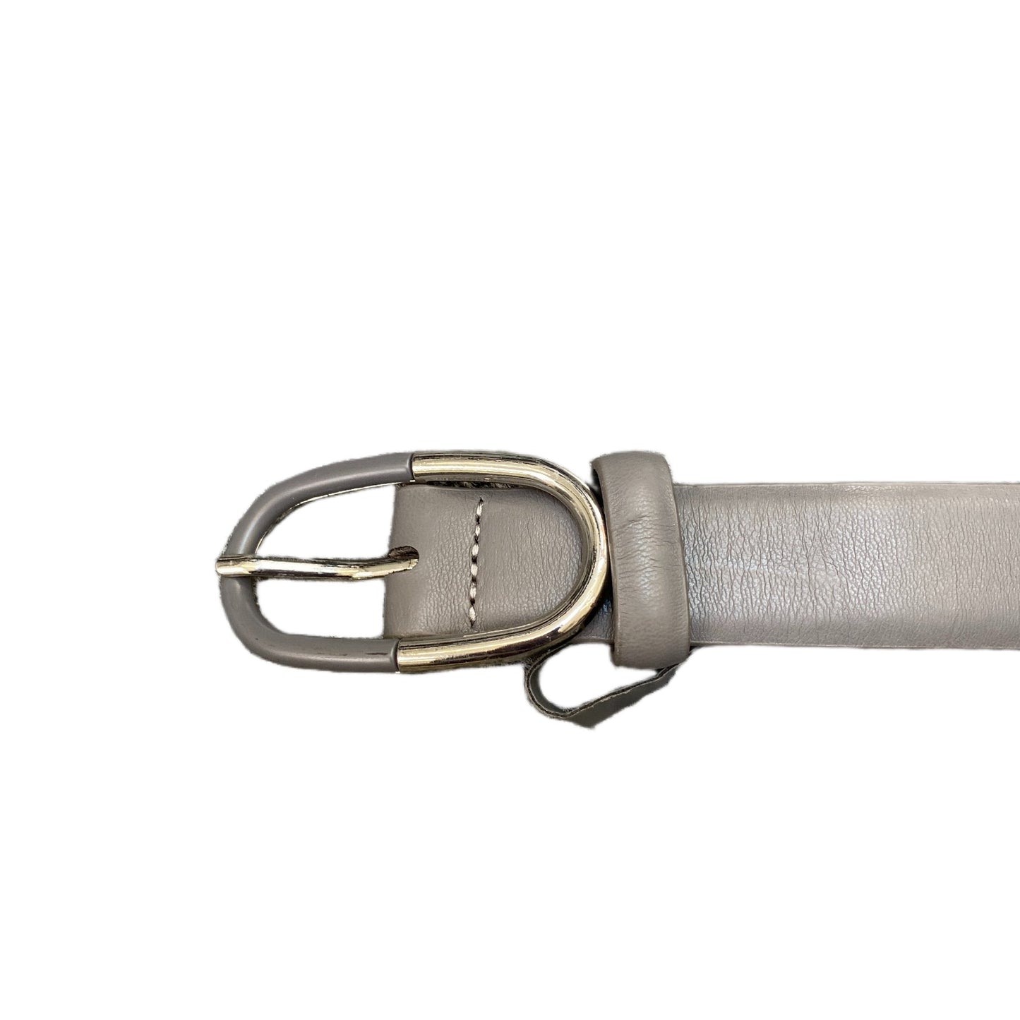 Jeans Fritz Waist Belt Women Grey Leather Adjustable Oval Shape Buckle 40 Inches