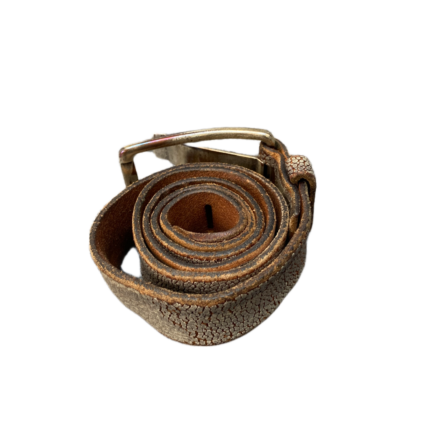 Waist Belt Mens Brown Leather Adjustable Classic Brass Pin Buckle 34 inches
