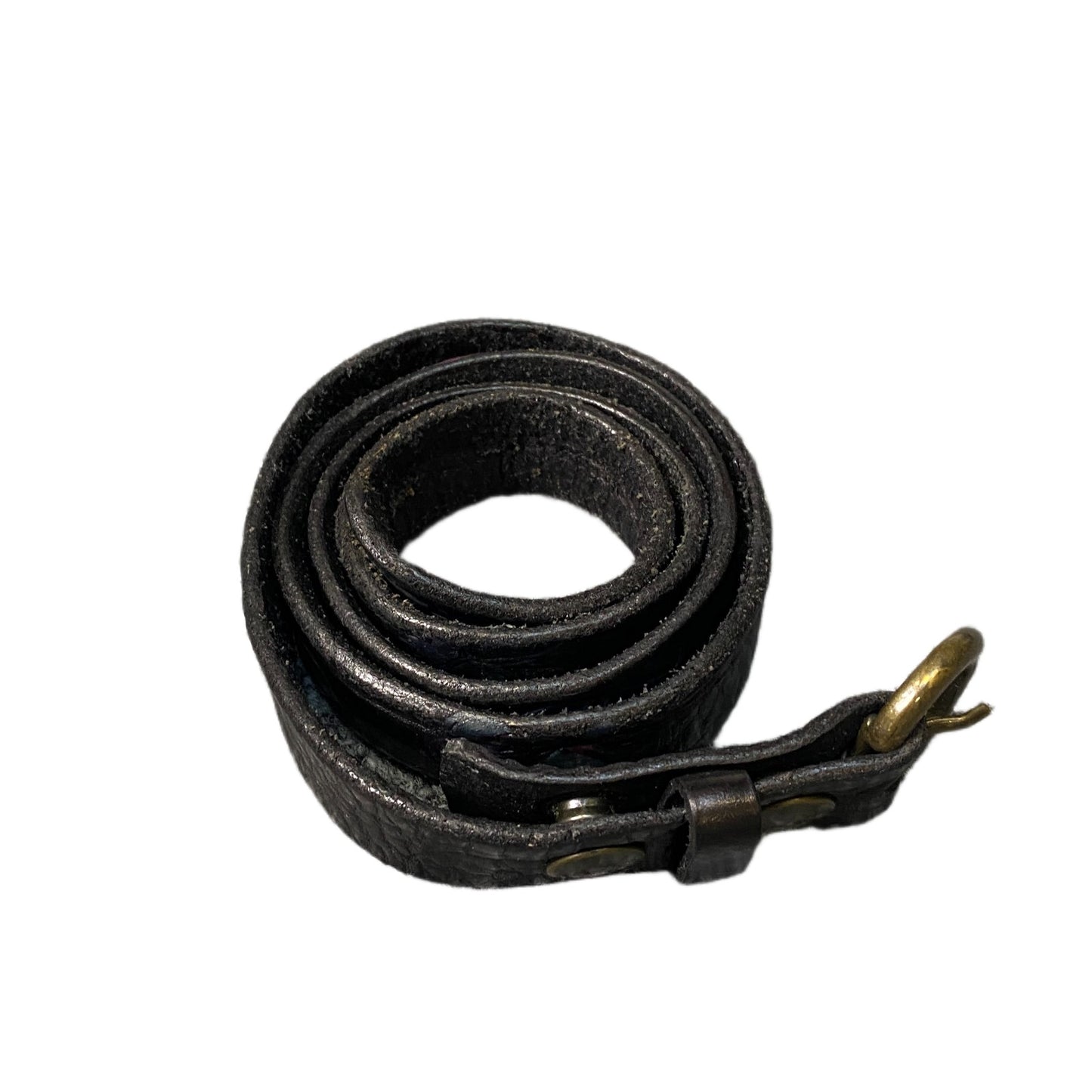 Reptile's House Waist Belt Womens Black Floral Leather Brass Buckle 39 Inches