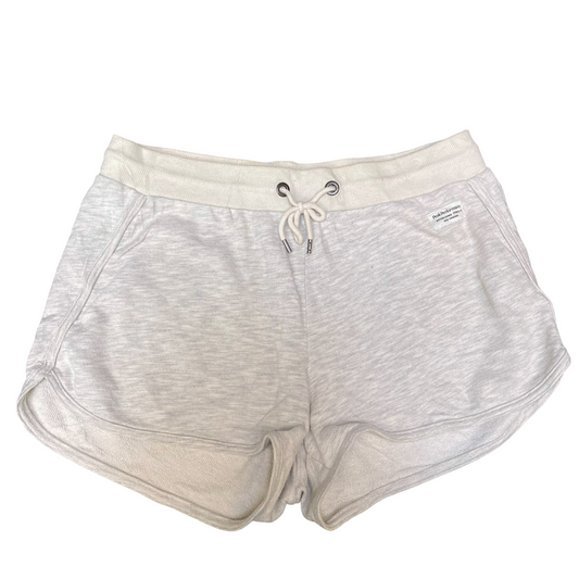 Running Sprinter Shorts Womens Medium Grey Athletic Drawstring Waist Dolphin Hem