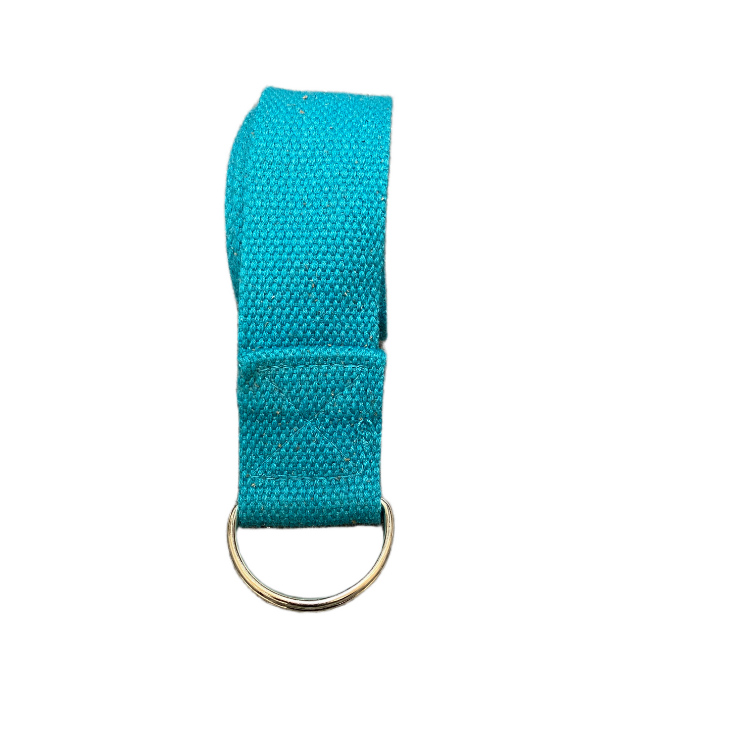 Unisex Yoga Belt Blue Canvas Adjustable Silver D- Ring Buckle 70 inches