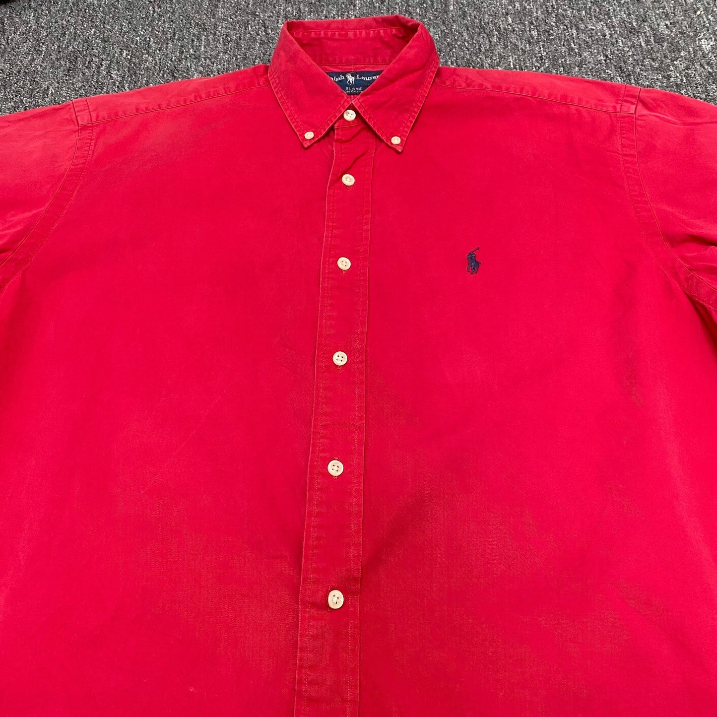 Ralph Lauren Shirt Mens M Red Blake Short Sleeve Pony Logo Button Down