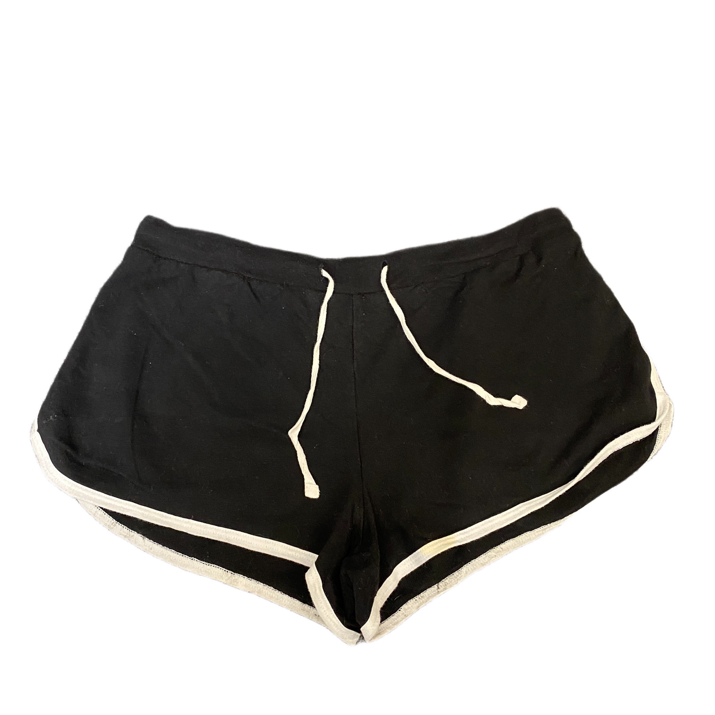 Running Sprinter Shorts Women L 31" Waist Black Athletic Gym Workout Dolphin Hem