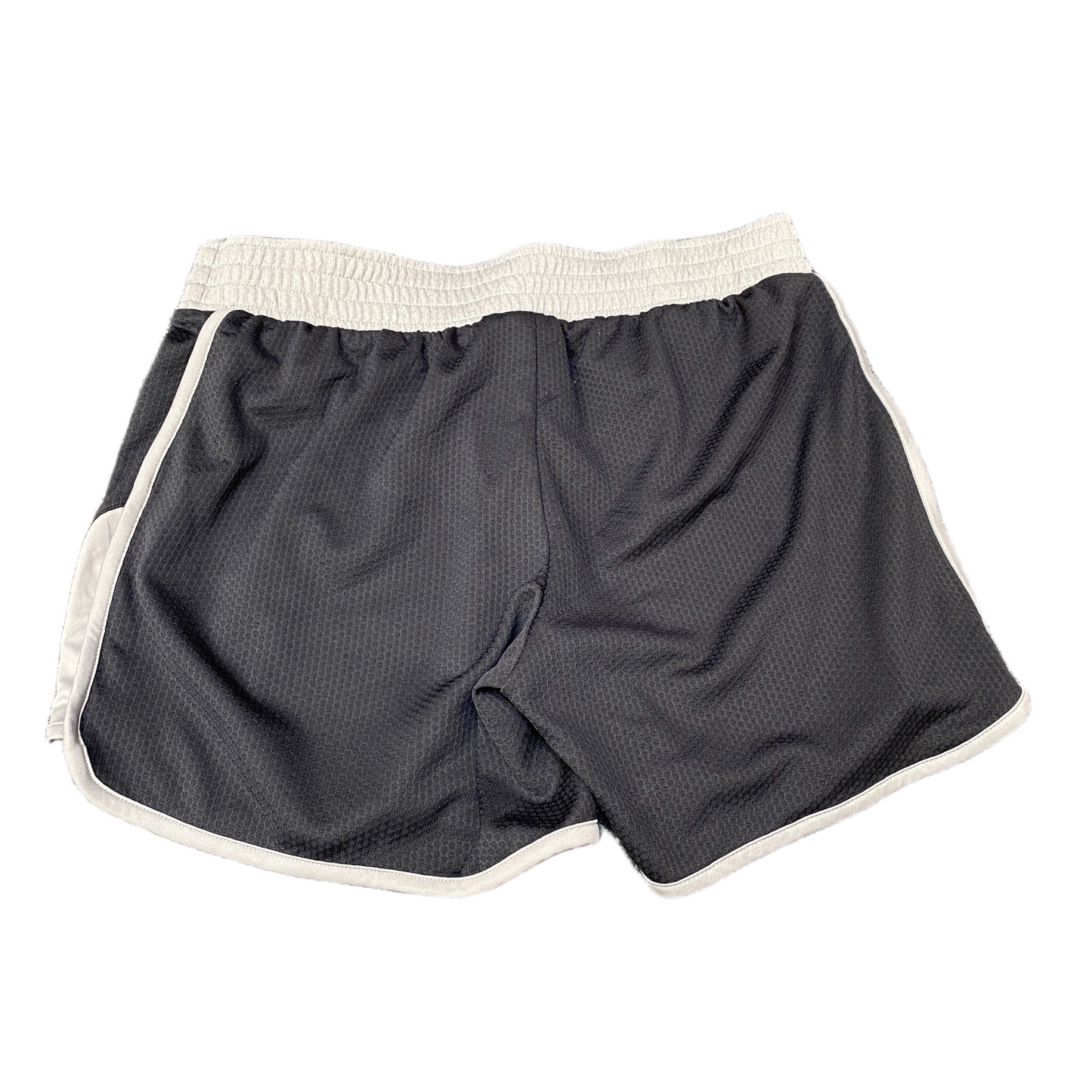 Running Shorts Womens S 28" Waist Black Grey Gym Training Dolphin Hem Pull On