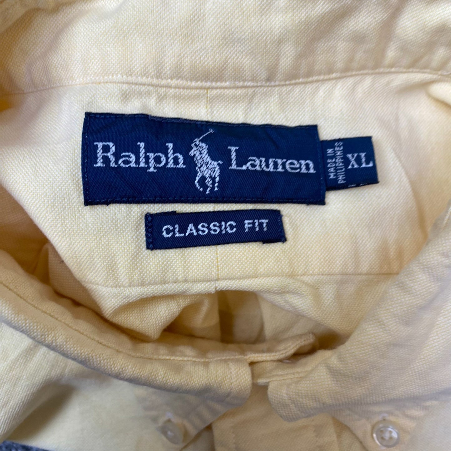 Ralph Lauren Shirt Mens XL Yellow Classic Fit Long Sleeve Pony Logo Button Down