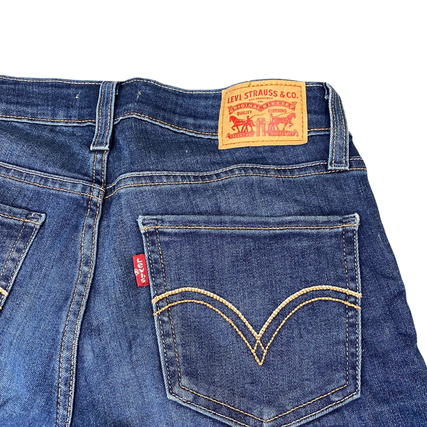 Levi's Jeans Womens 27W 31L Blue Denim Premium Faded Stretch Slim Fit Skinny Leg