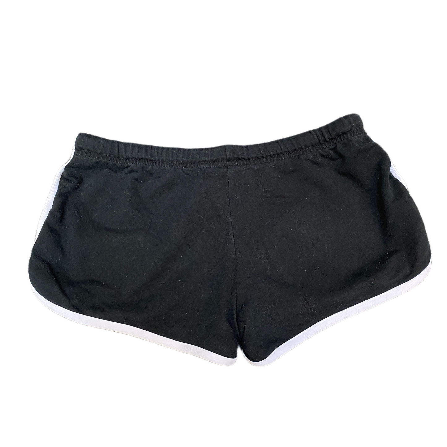 Running Sprinter Shorts Women L 28" Waist Black Athletic Gym Workout Dolphin Hem