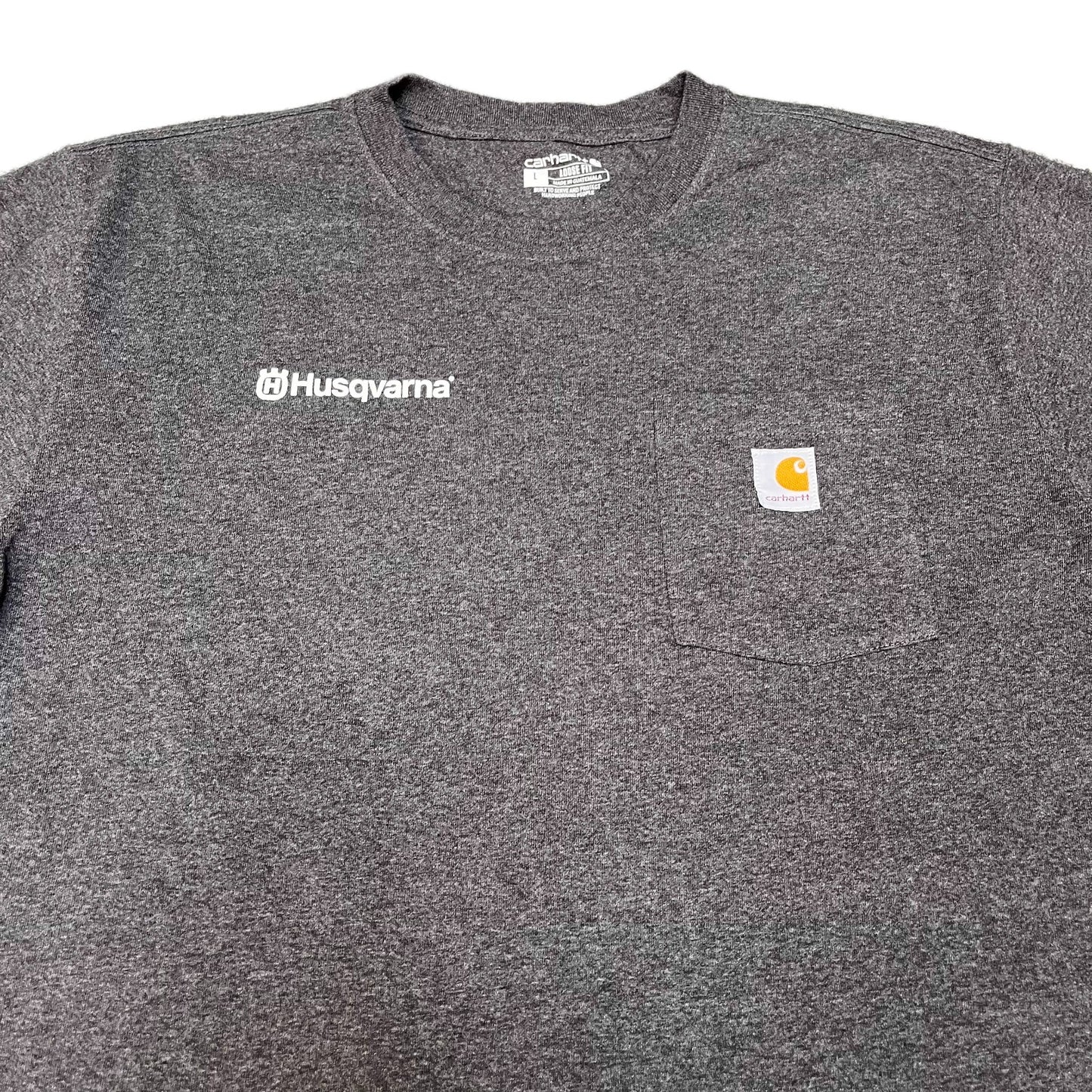 Carhartt Pocket T-Shirt Mens L Grey Vortex Supply Graphic Loose Fit Summer Tee